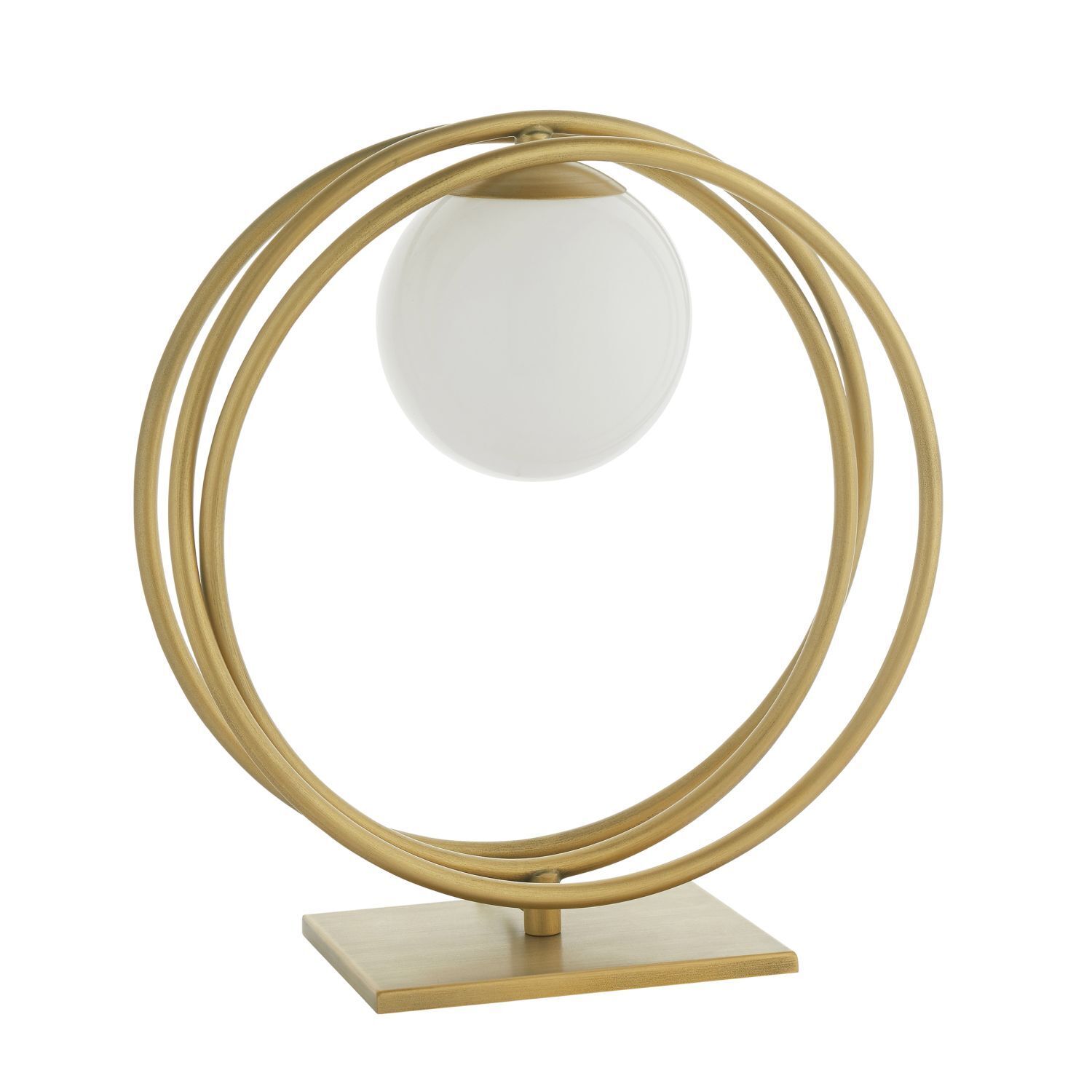 Lampe de table verre métal hauteur 31 cm en or blanc