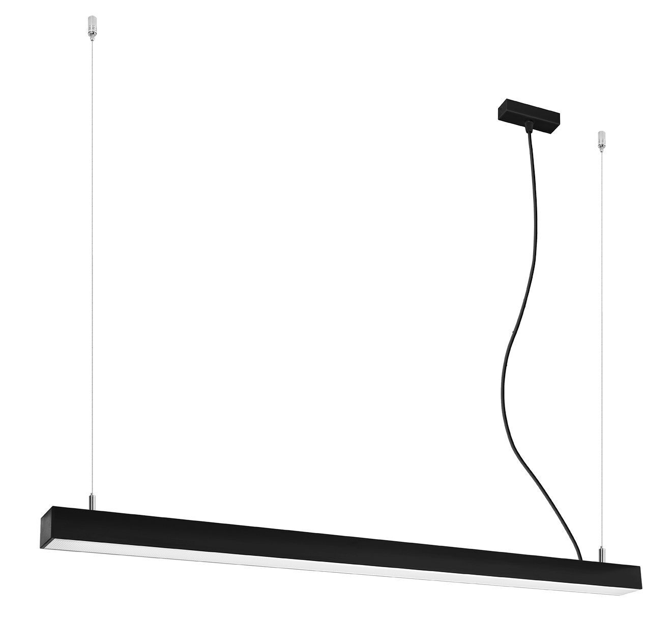 Lampe LED à suspendre noire longue 118 cm métal 4000 K