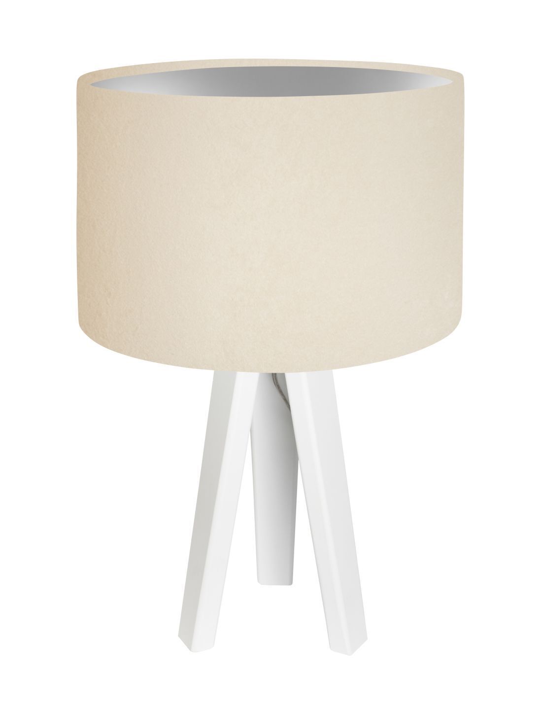 Lampe de table Abat-jour Lampe en bois Crème Argent Rétro