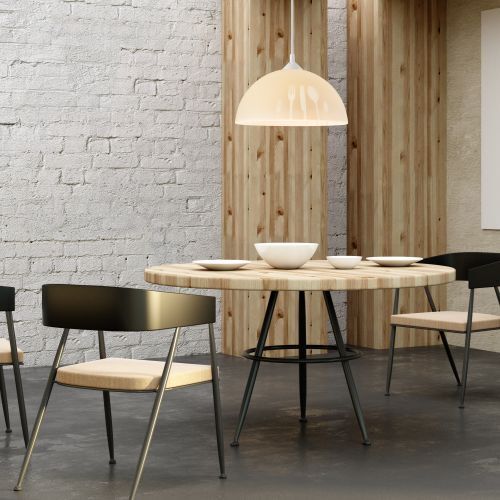 Lampe de table à manger Suspension jaune Rétro Salon