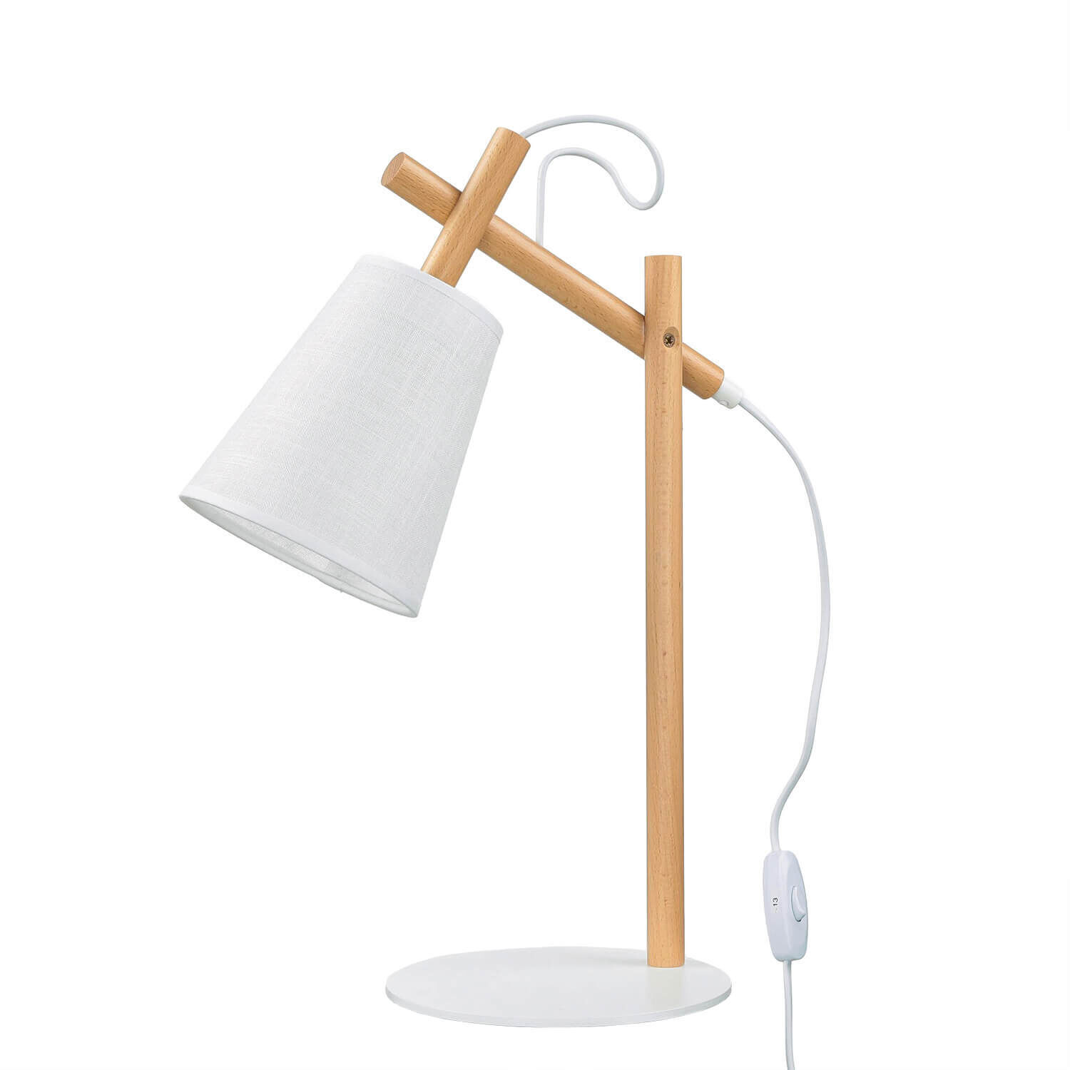 Lampe de table Blanc Bois Tissu VAIO