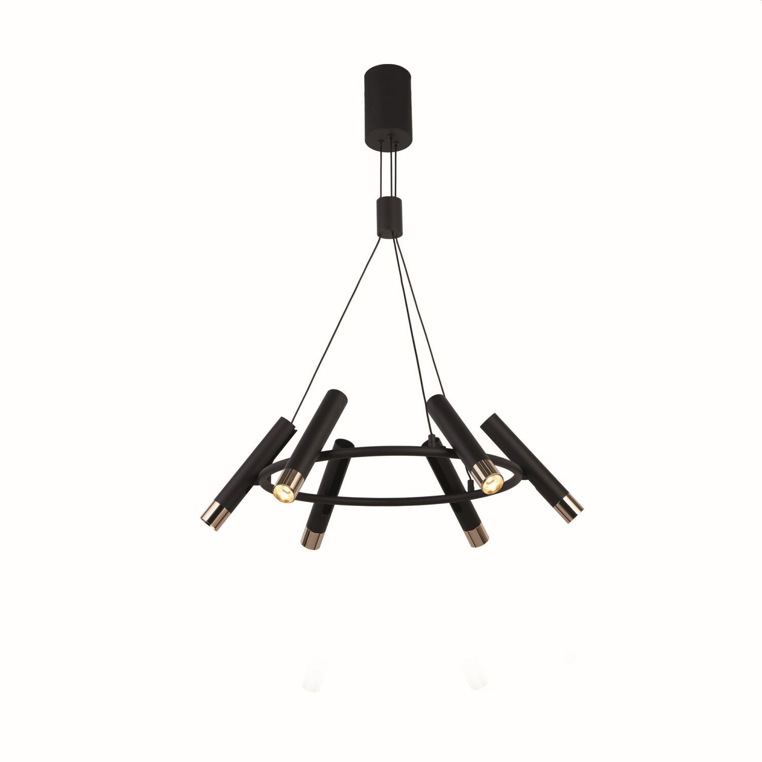 Suspension LED ronde D : 70 cm en noir or réglable