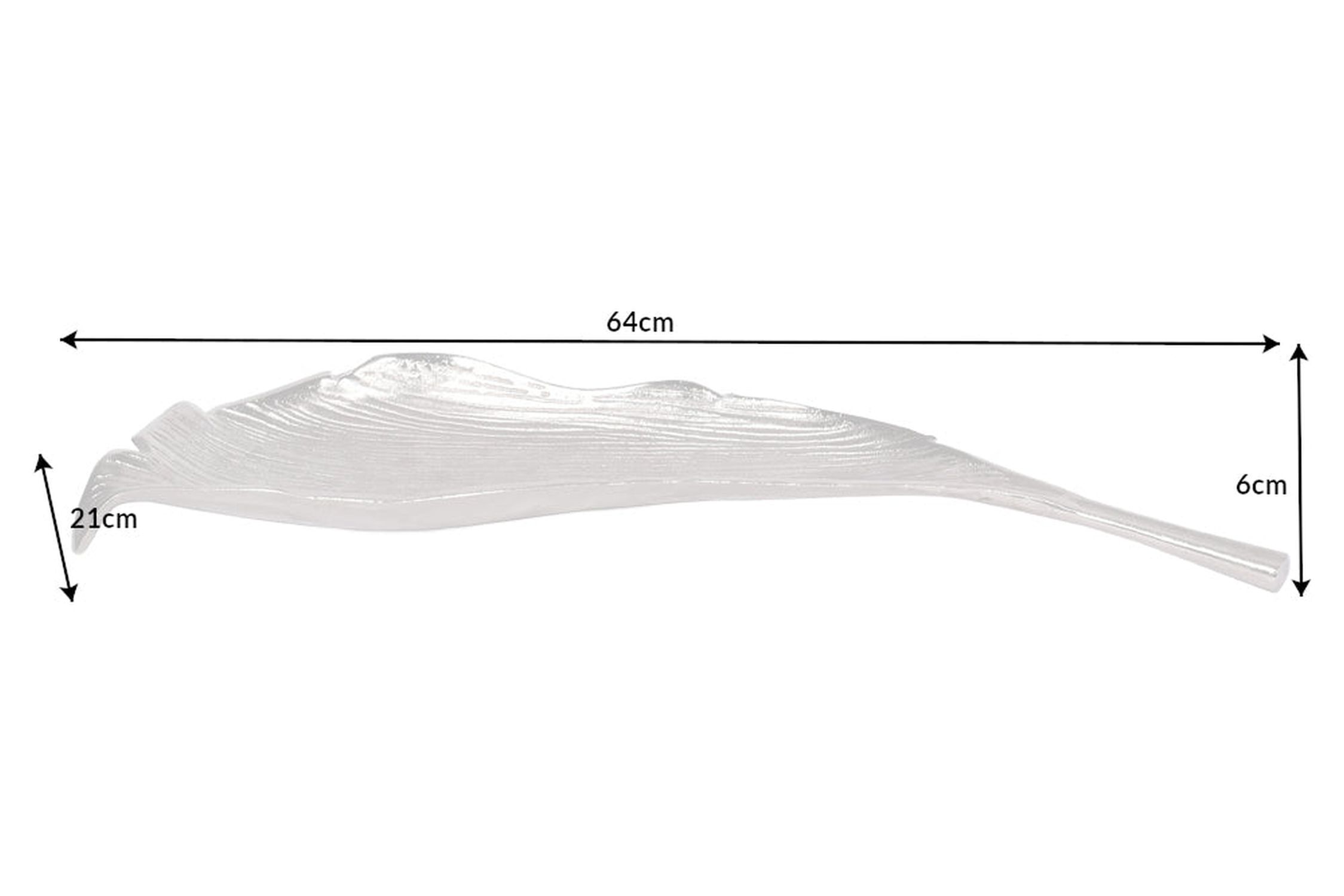 Coupe décorative en métal L : 64 cm en argent Feuille Design Travail manuel Besteck, Diagramm, Handlung, Löffel