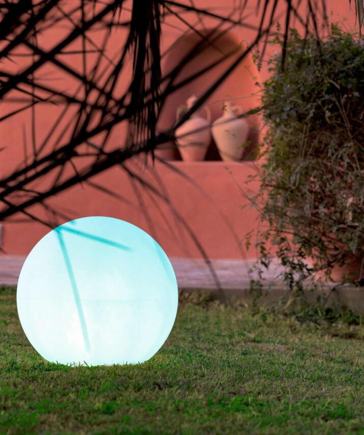 Lampe de piscine IP68 Changement de couleur solaire Télécommande Ø40cm Sphäre, Topfpflanze, Gras, Töpferei, Krug