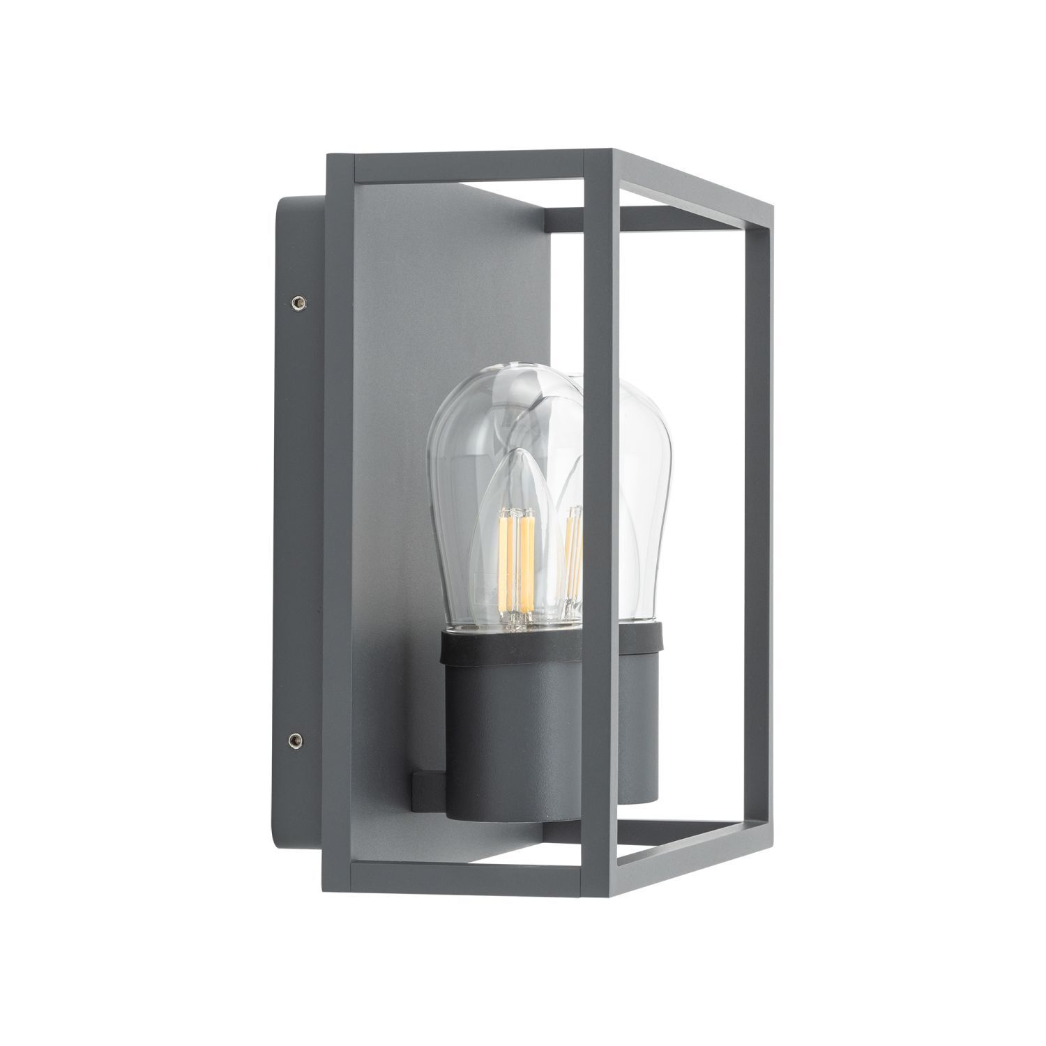 Applique extérieure 2 flammes IP54 graphite E14 verre aluminium