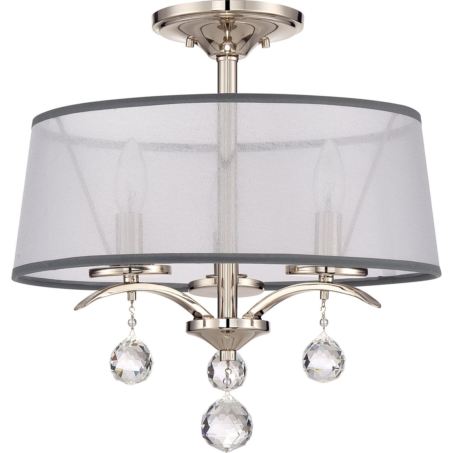 Plafonnier TAZIA en cristal argenté Ø41cm Lampe