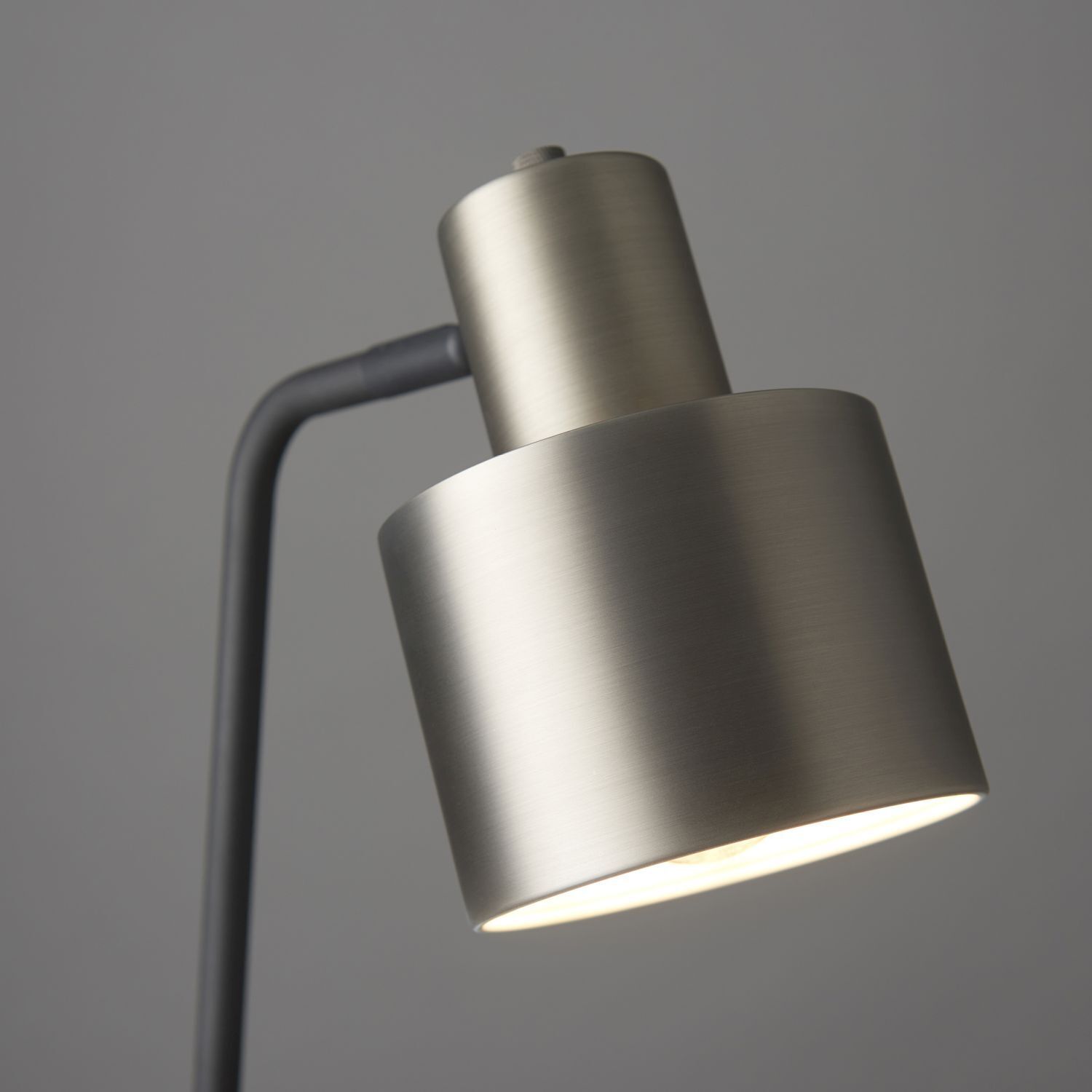 Lampe de table métal 58,5 cm E27 en noir argenté Rétro