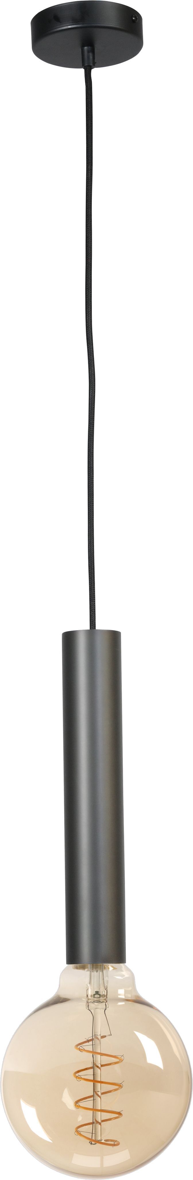 Lampe à suspendre métal noir ajustable pour E27 ESJA