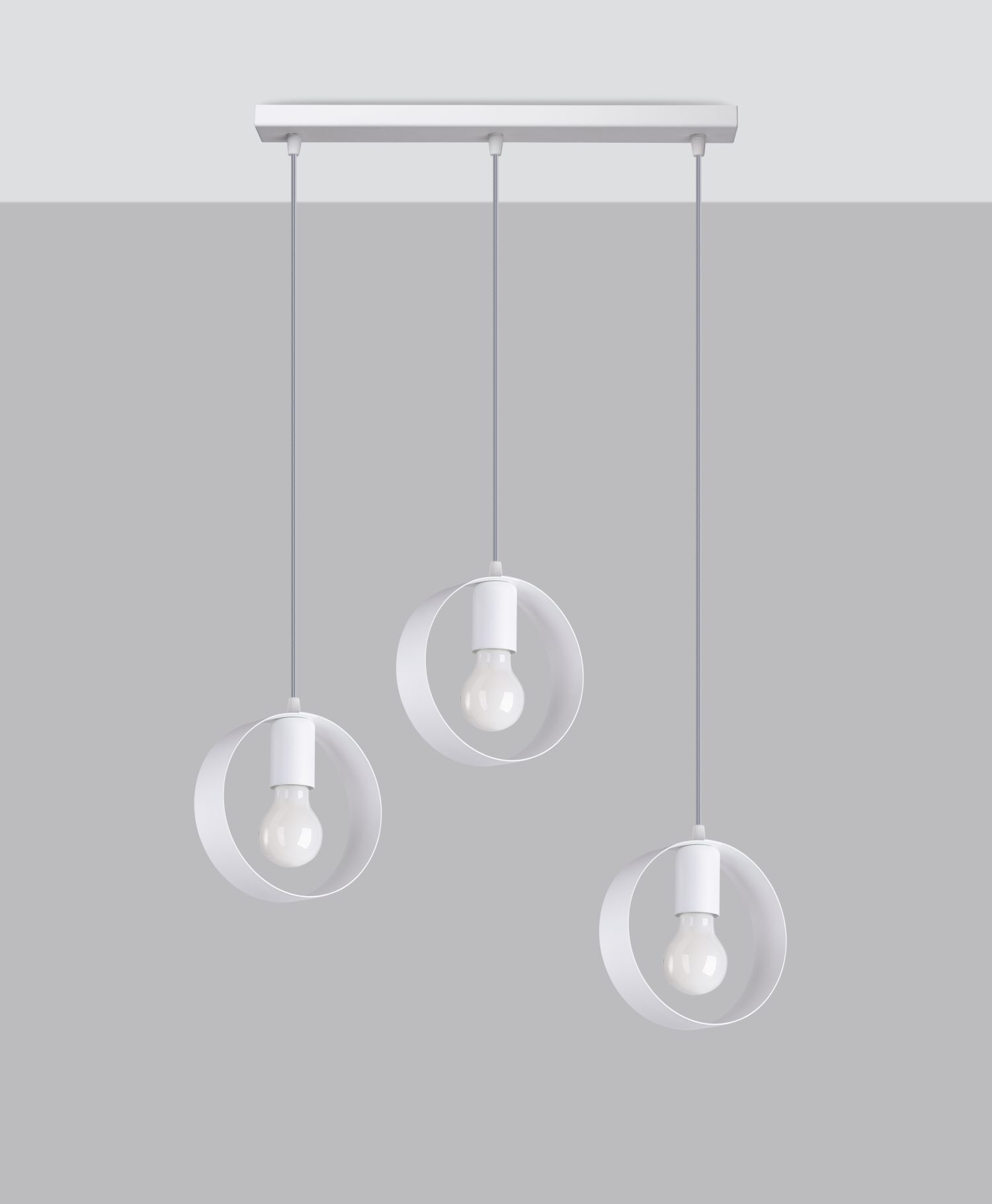Lampe à suspendre Blanc Métal 3 flammes orientables E27