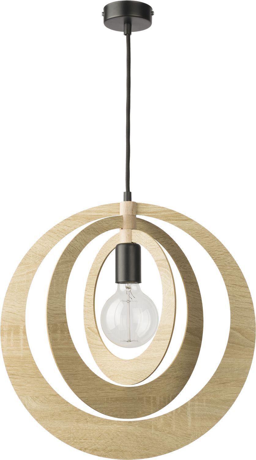 Lampe à suspendre design Glam en bois clair Moderne ronde