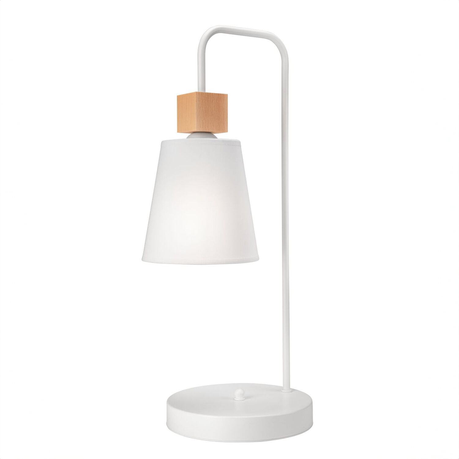 Lampe de table Blanc 52 cm E27 Tissu Métal Scandinave