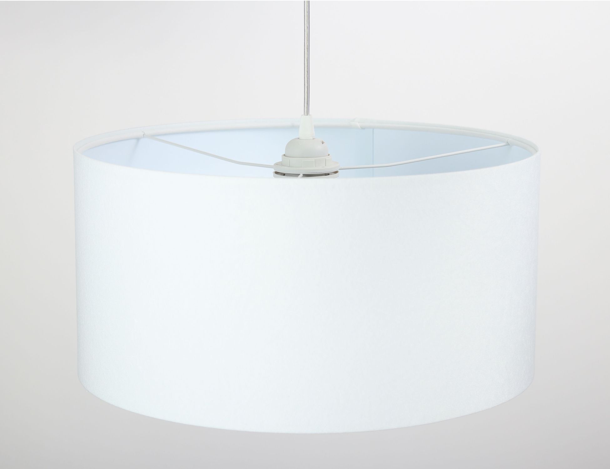 Lampe à suspendre ronde Blanc Tissu Salon Rétro JERRY