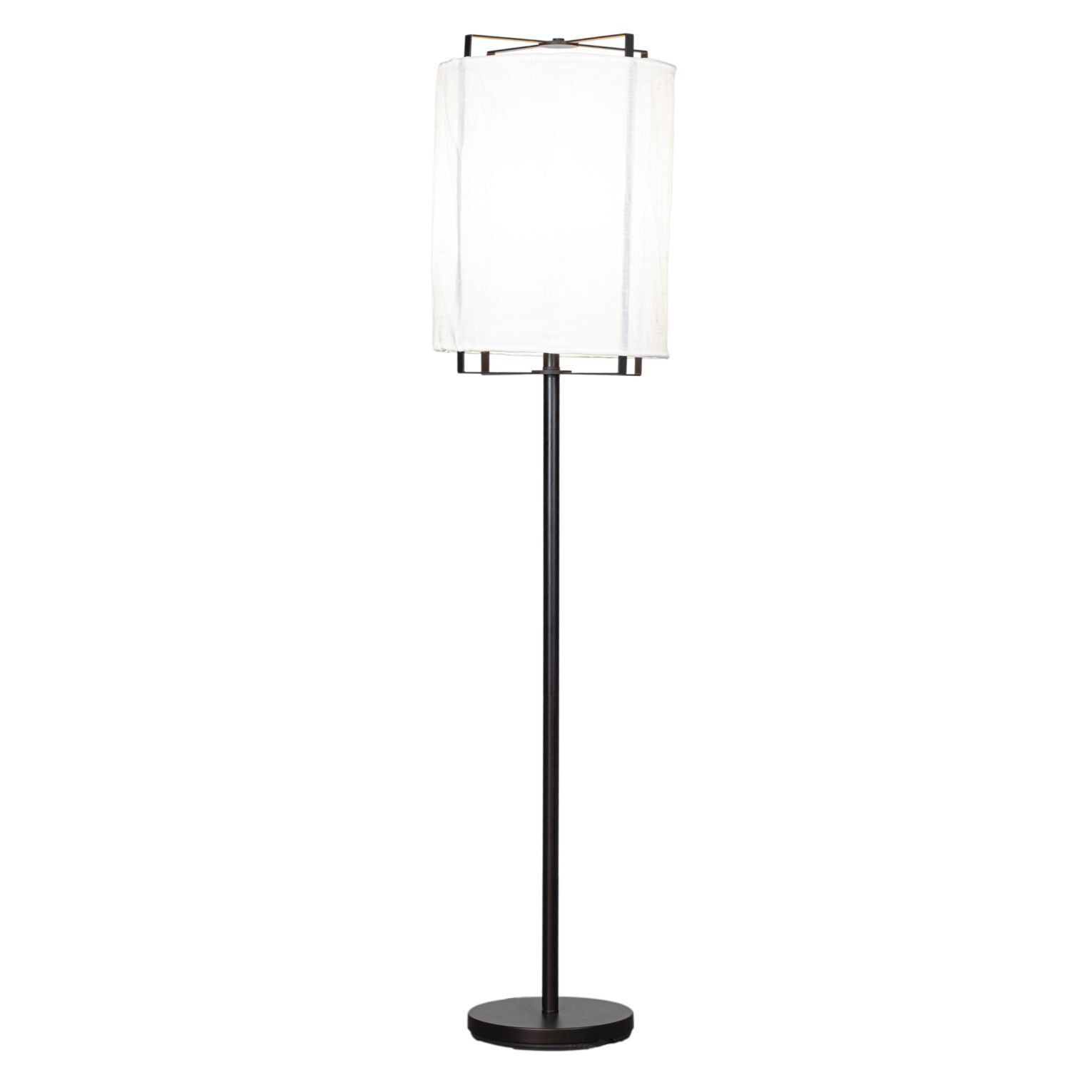 Stehlampe, Lampenschirm, schwarz, Metall, Rundfuß
