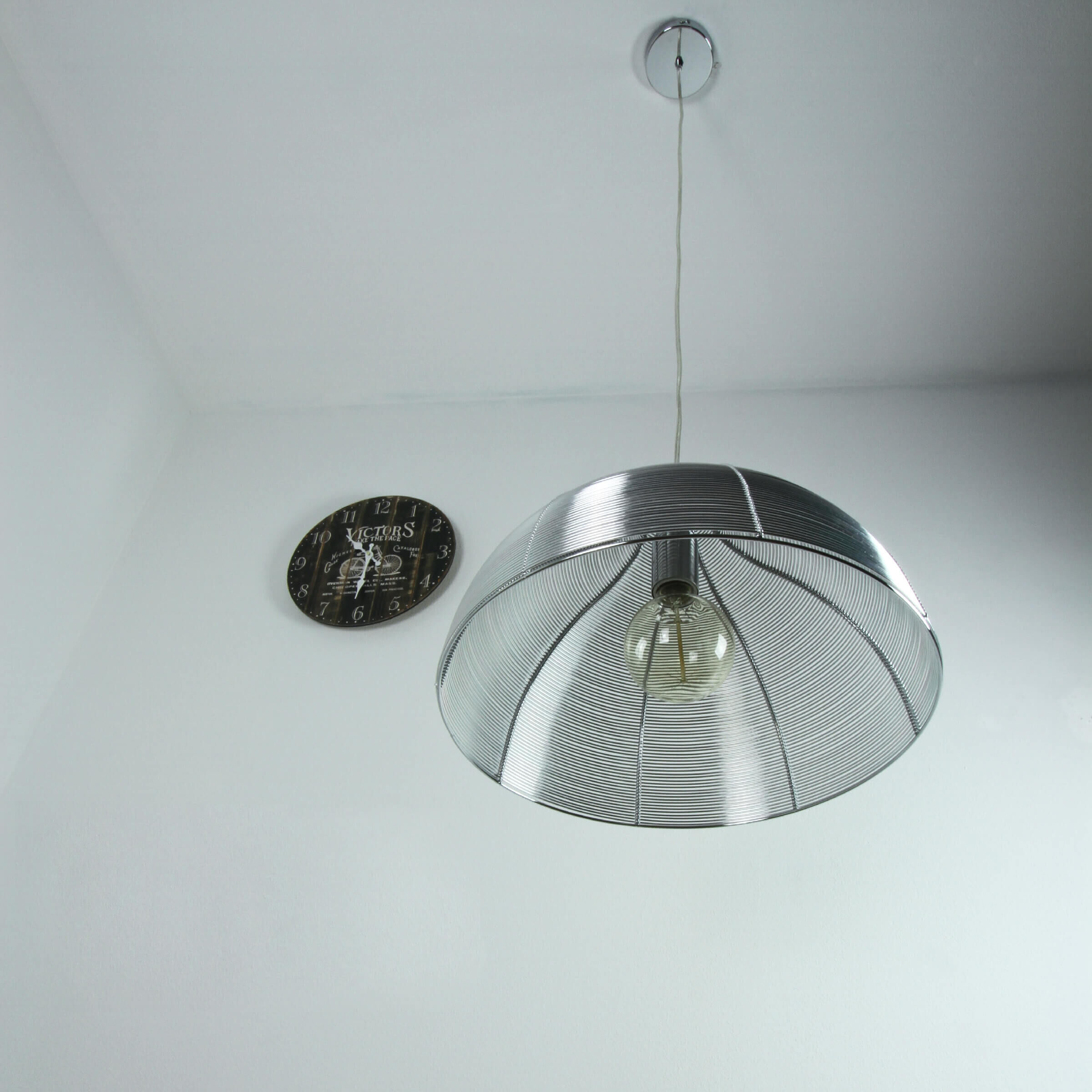 Lampe à suspendre réglable en hauteur Moderne en argent