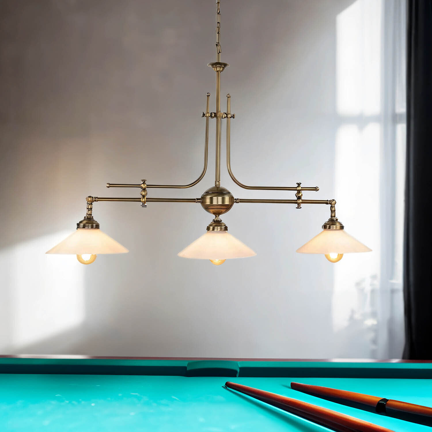 Art Nouveau Lampe de table de billard professionnelle E27 Blanc Salle à manger