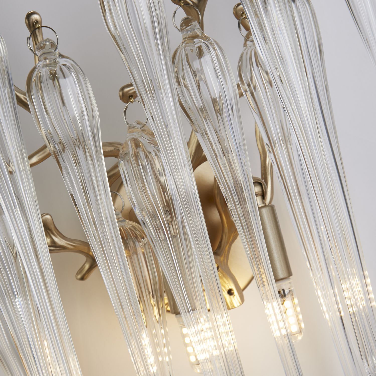 Applique murale verre métal doré H:42 cm G9 2 flammes Leuchter, Lampe