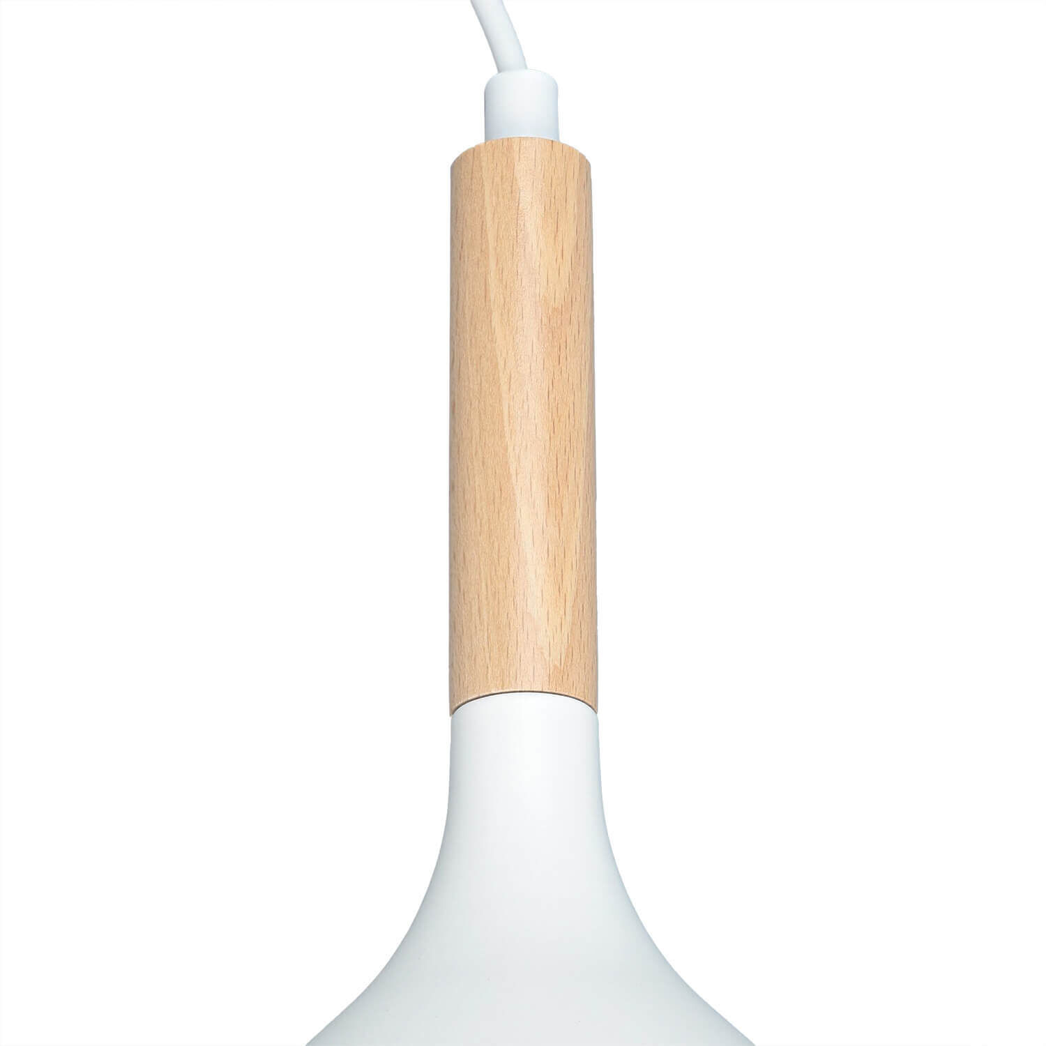 Lampe à suspendre Blanc Métal Bois 3 flammes