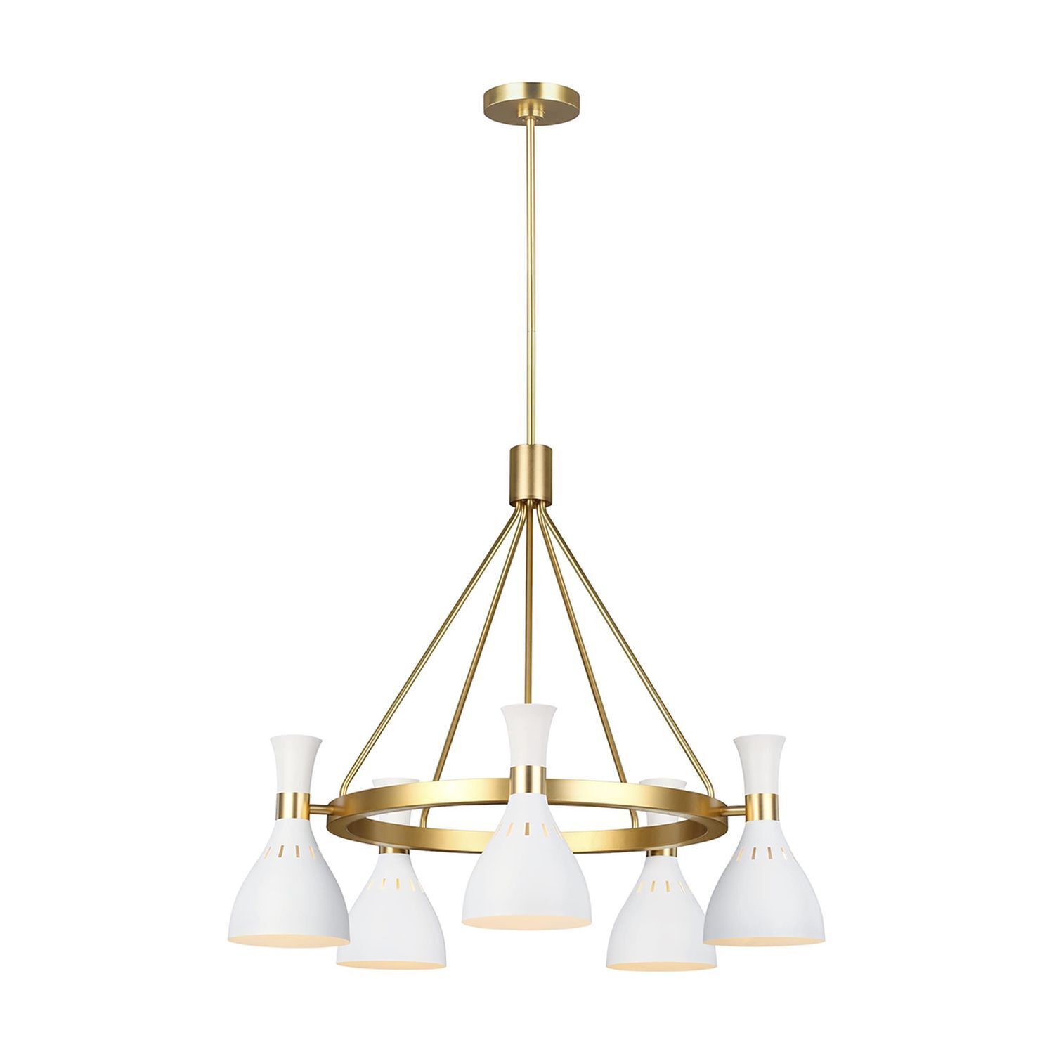 Lampe de plafond en métal blanc laiton Ø81cm Retro