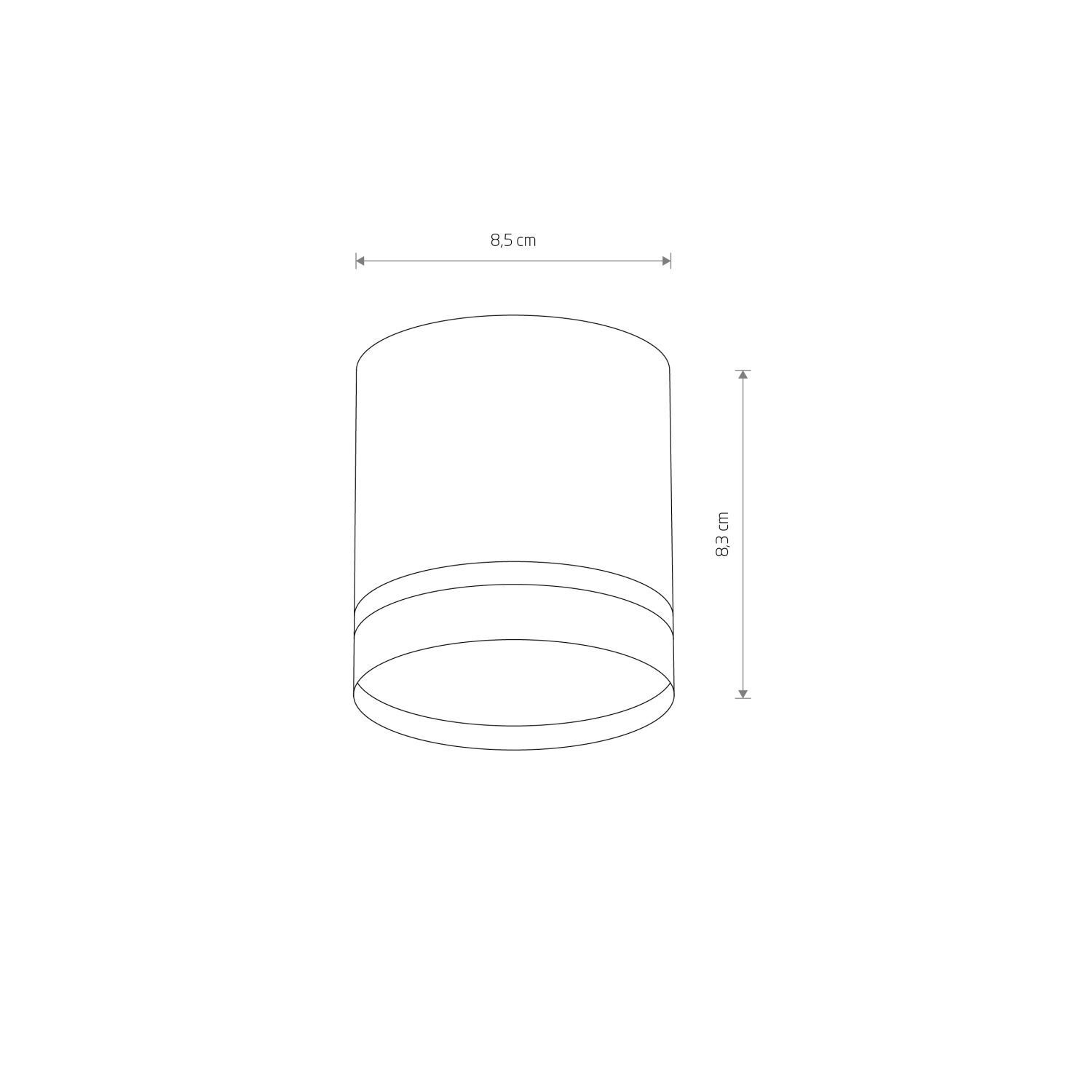 Spot plafond noir GX53 Ø 8,5 cm rond H : 8,3 cm petit métal