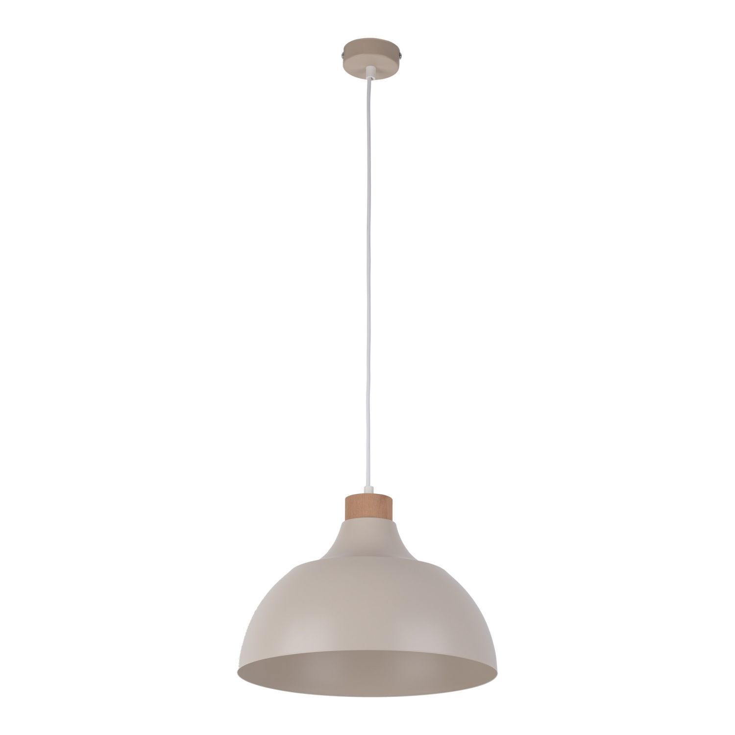 Lampe à suspendre métal bois Ø 34 cm Retro Beige E27