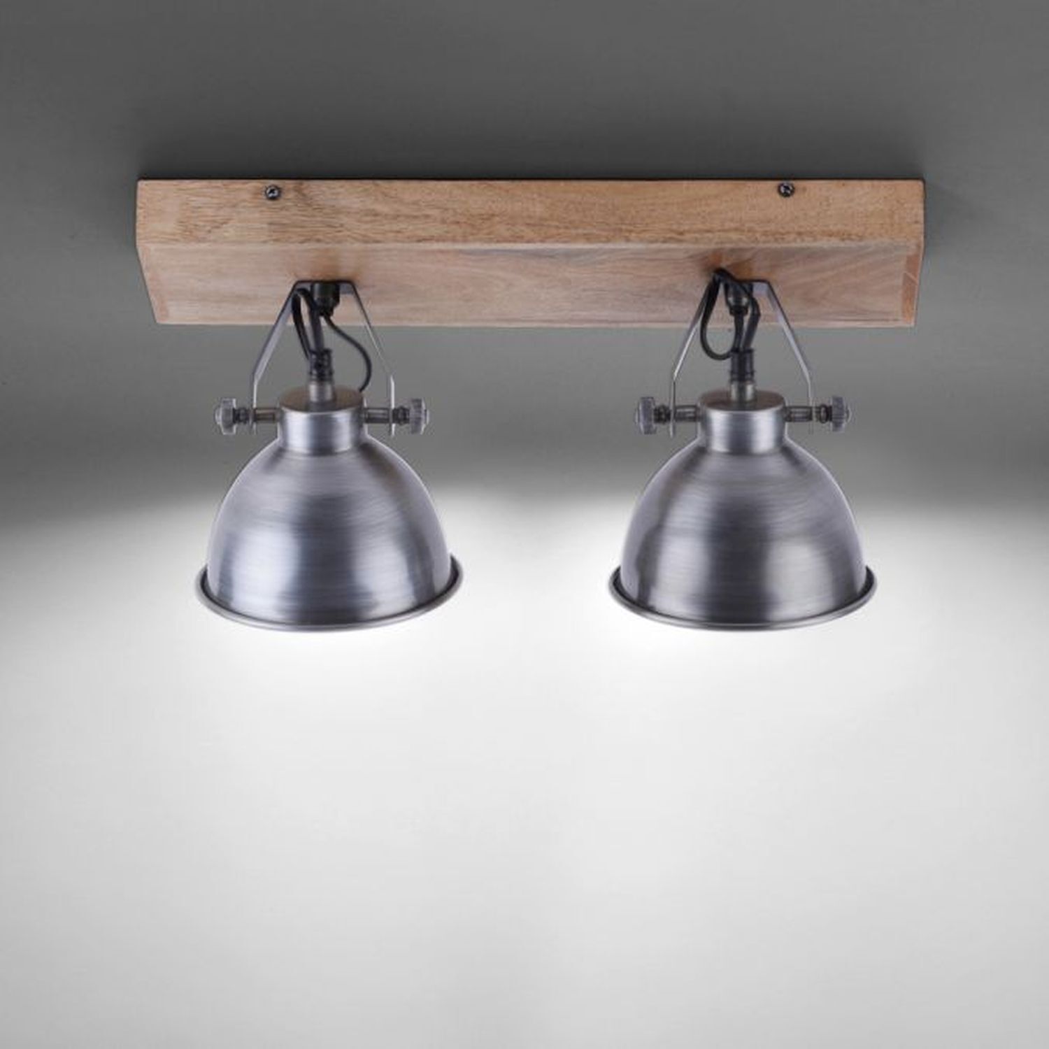 Spot de plafond flexible bois métal E14 44,5 cm Industrial Beleuchtung, Leuchte