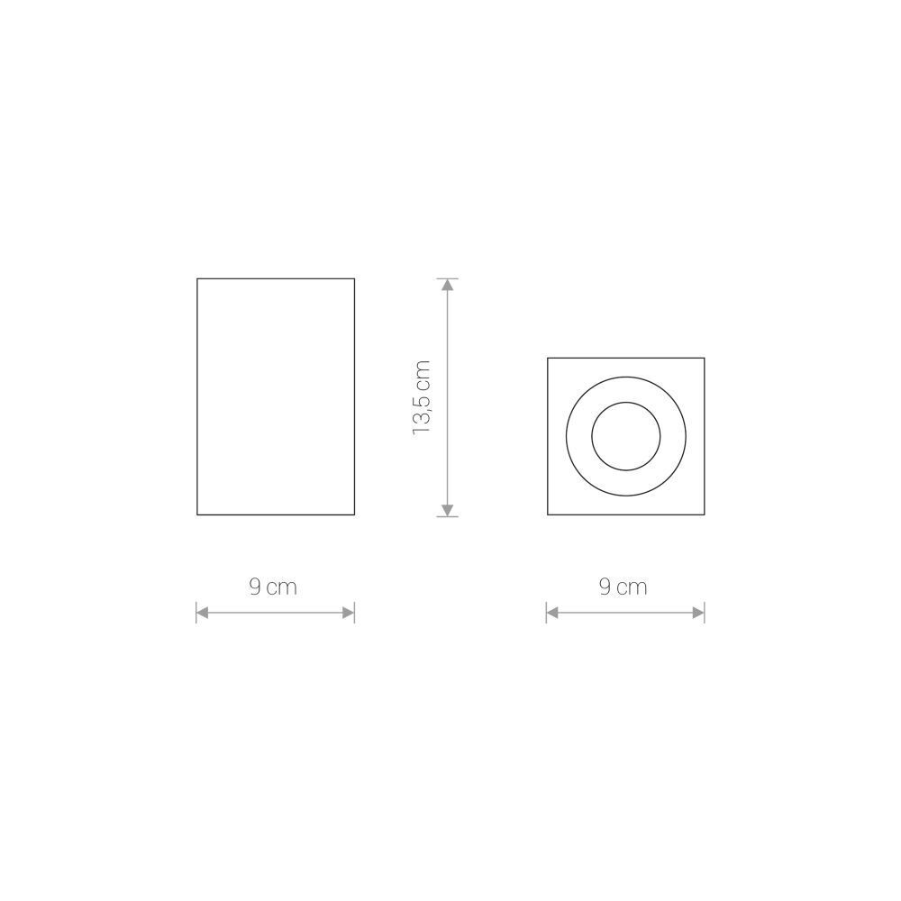 Spot de plafond aluminium verre IP54 GU10 accentué