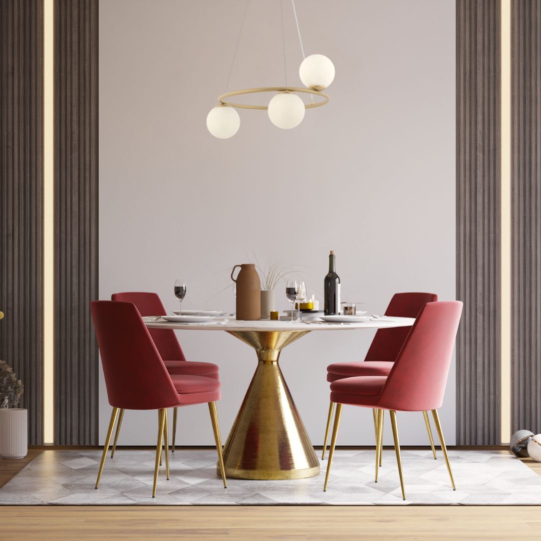 Suspension ronde métal verre or Ø48 cm décoratif