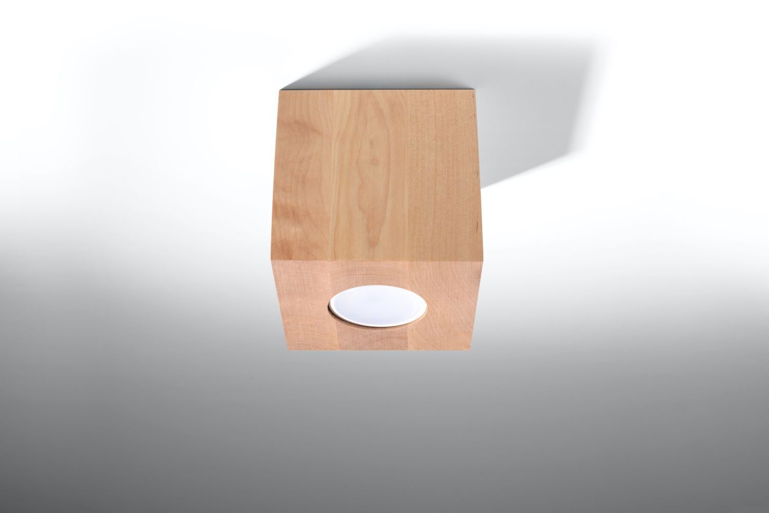 Plafonnier carré en bois L:10cm petit GU10 couloir