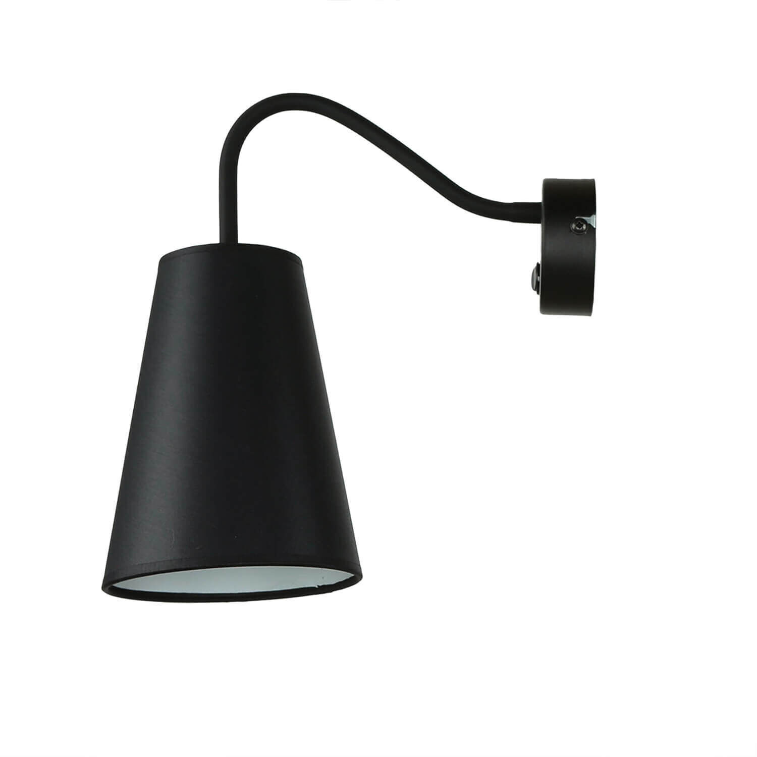 Wandleuchte Schwarz mit Schalter Metall Ø13cm Lampe, Lampenschirm
