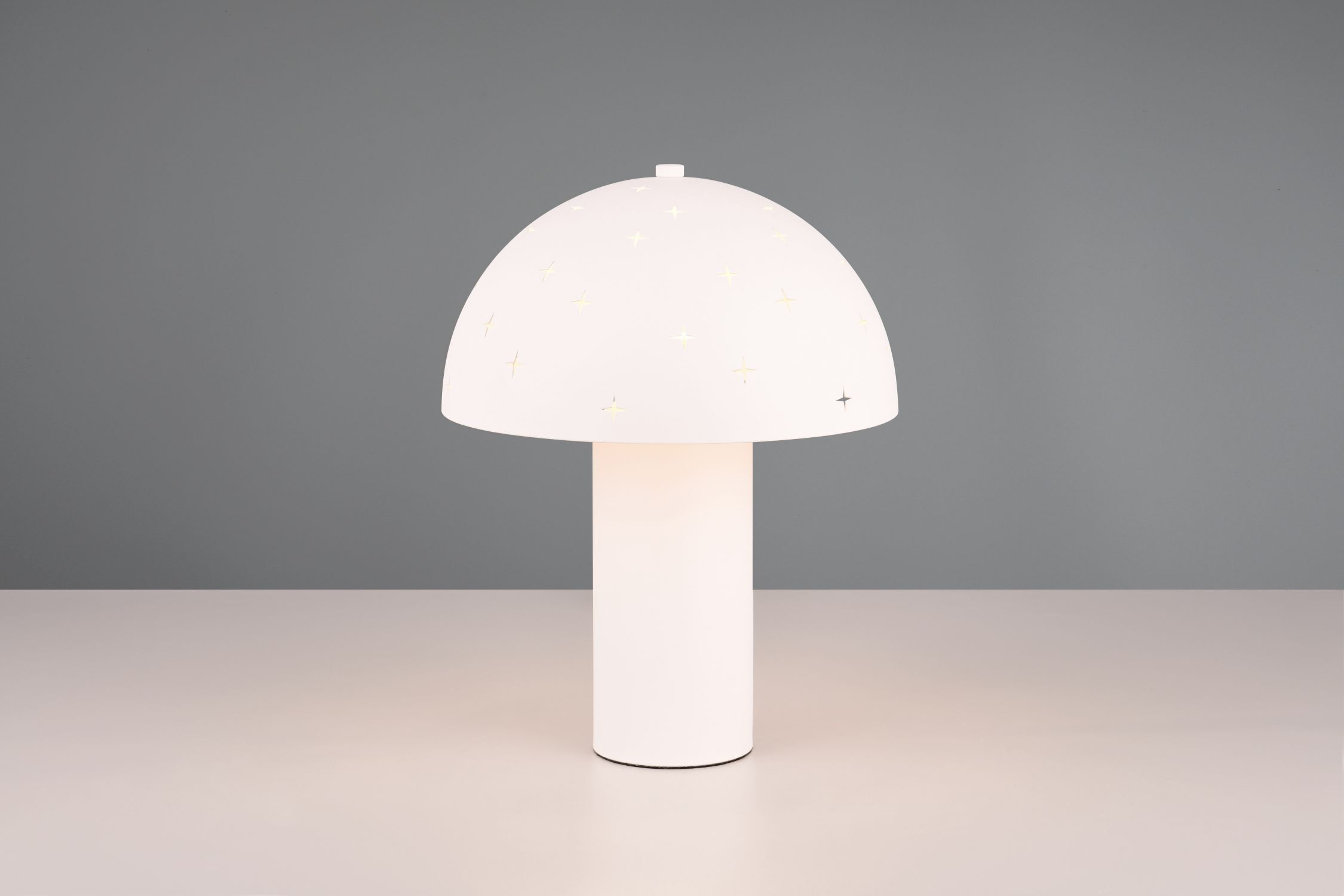 Lampe de table stylée Blanc Métal E14 32,5 cm Étoiles Lampe, Tischlampe, Lampenschirm