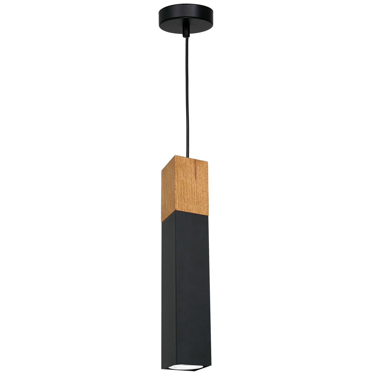 Suspension Noir Métal Bois Scandinave