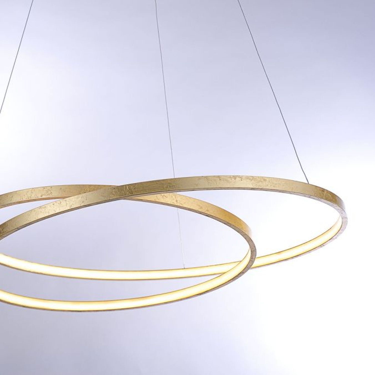 Suspension LED en feuille d'or L:72 cm 3000 K dimmable Leuchter, Lampe