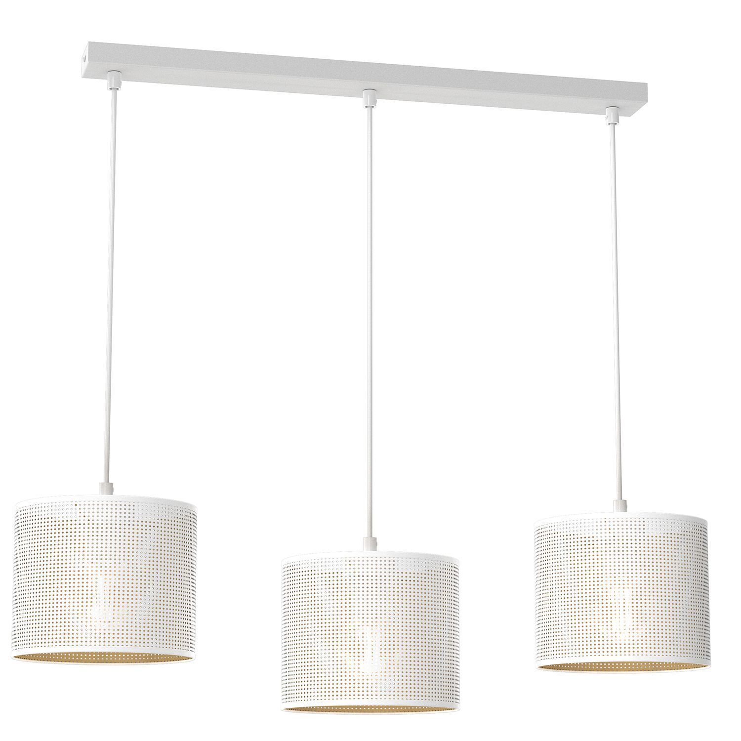 Suspension métal blanc or 75 cm E27 Loft