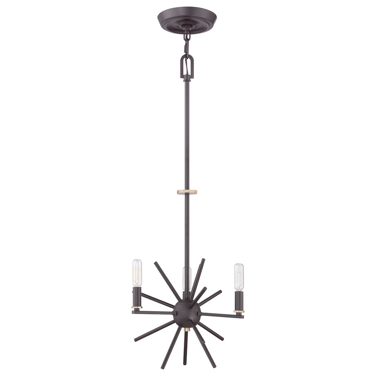 Lustre métal 3 flammes réglable en bronze NELI