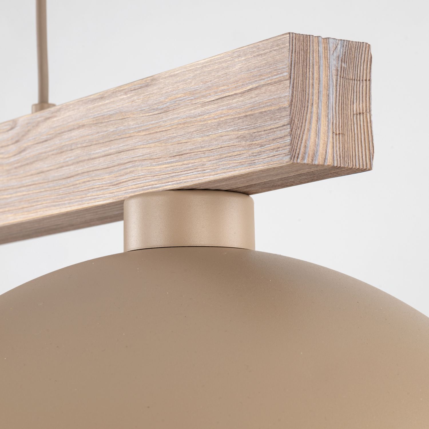 Pendelleuchte Metall Holz 83 cm Beige E27 2-flammig lampa, pendel, himmelbeige, holzoptik, metall