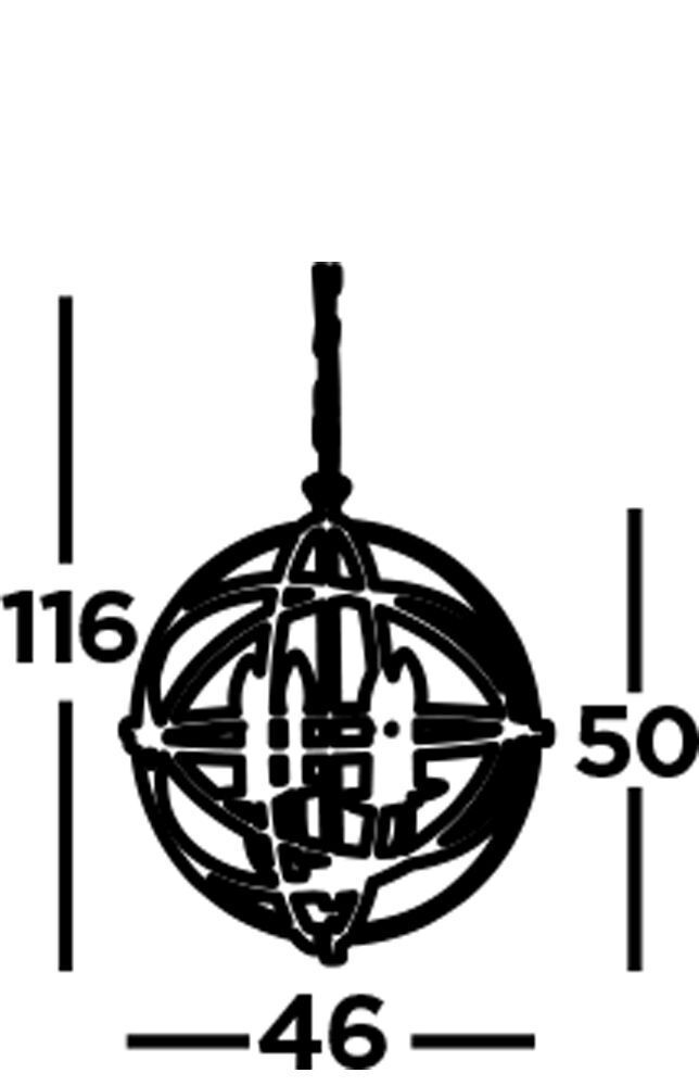 Lampe à suspendre argent mat Ø 45 cm rond pour 4x E14 métal