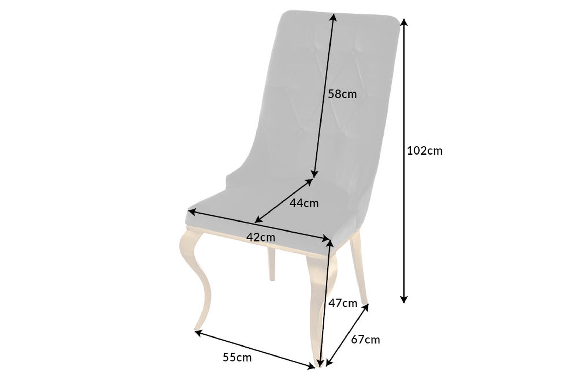 Chaise de salle à manger velours métal avec poignée noir or baroque Diagramm, Handlung, Stuhl, Mobiliar