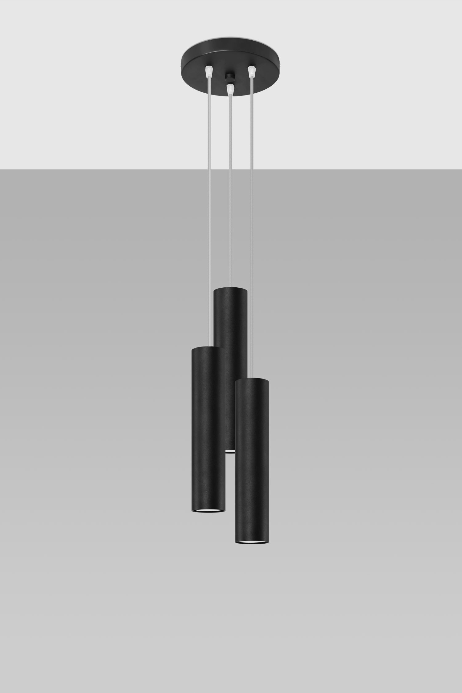 Lampe à suspendre noire 3 flammes Ø 20 cm métal GU10
