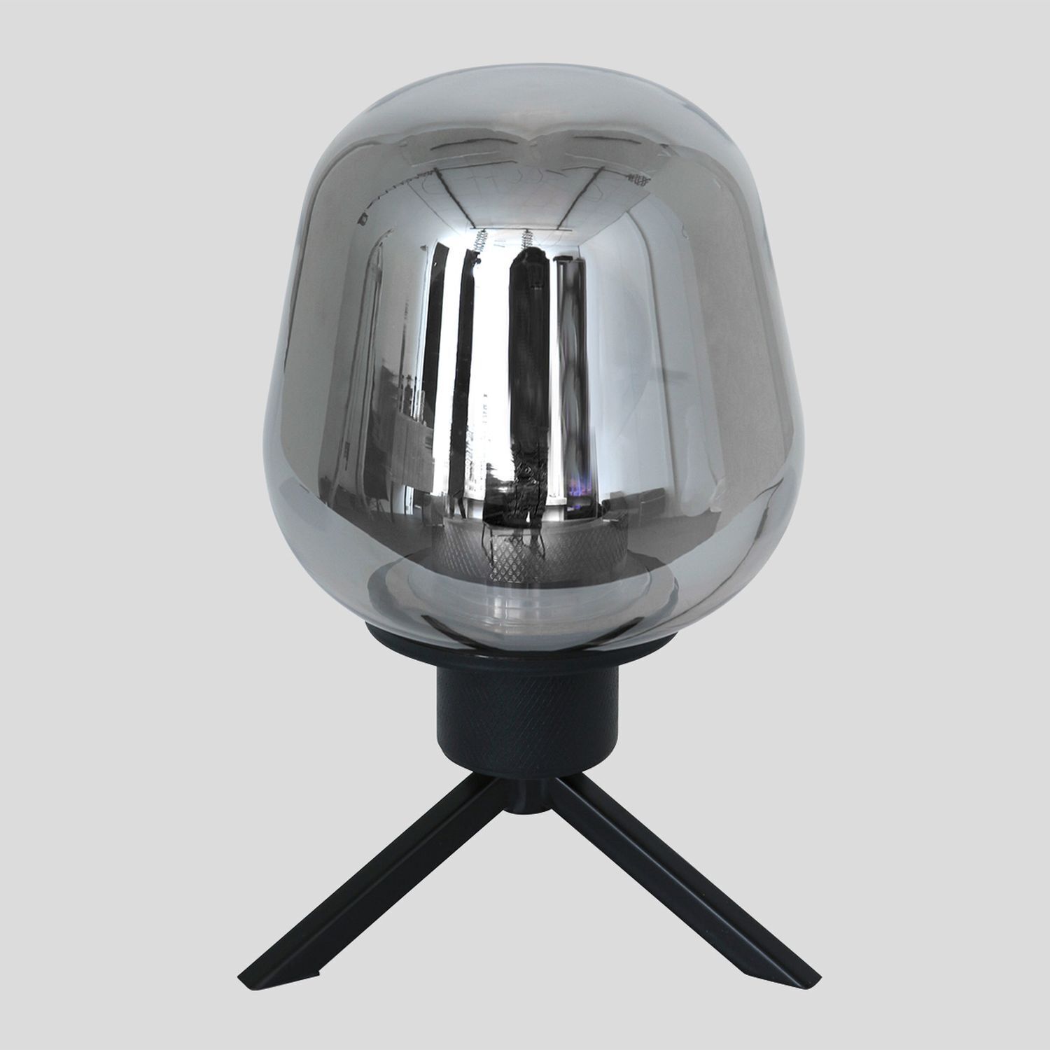 Lampe de table Abat-jour en verre Noir Gris Fumé 23 cm élégant