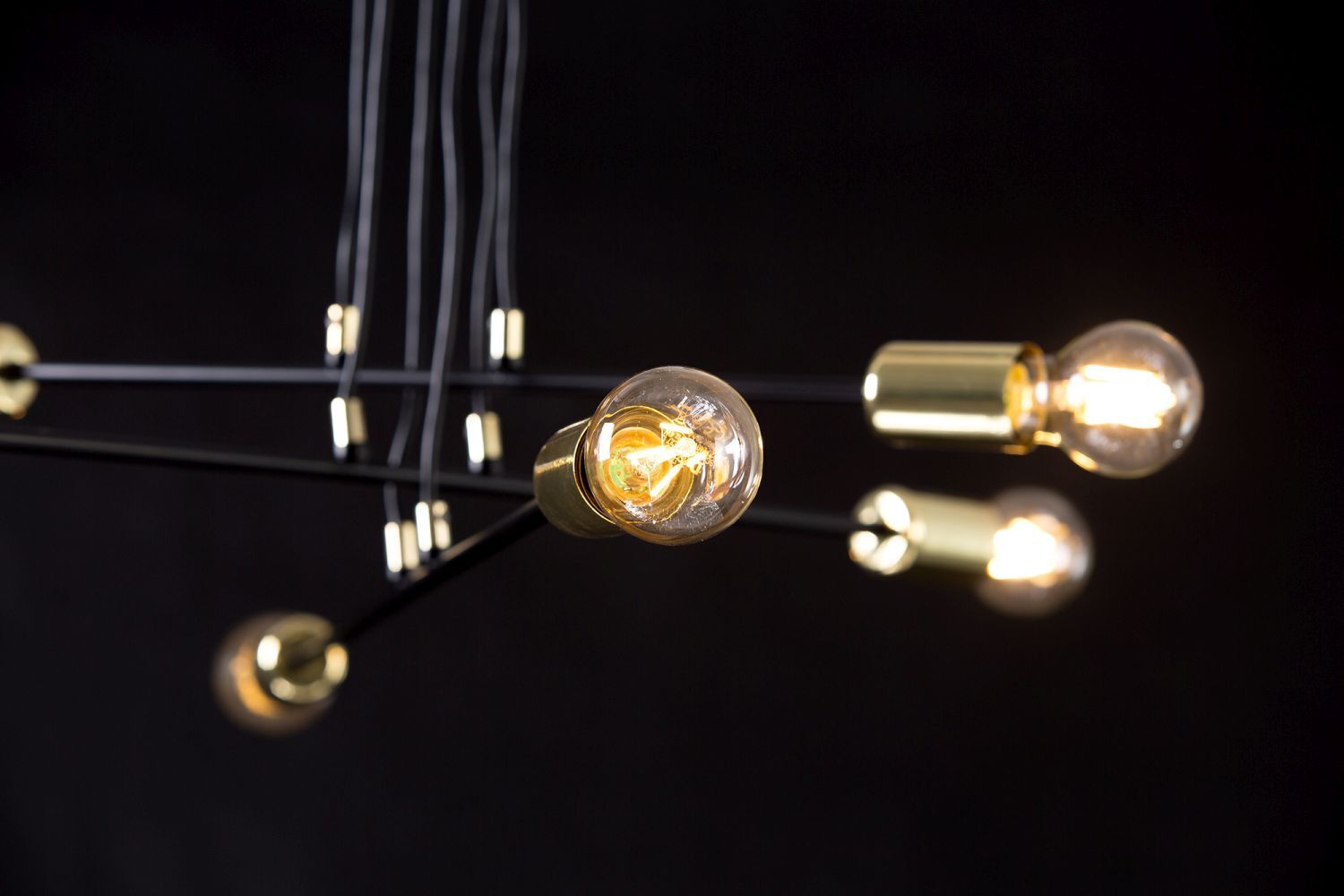 Lampe à suspendre noire or réglable 4x E27 Table de salle à manger