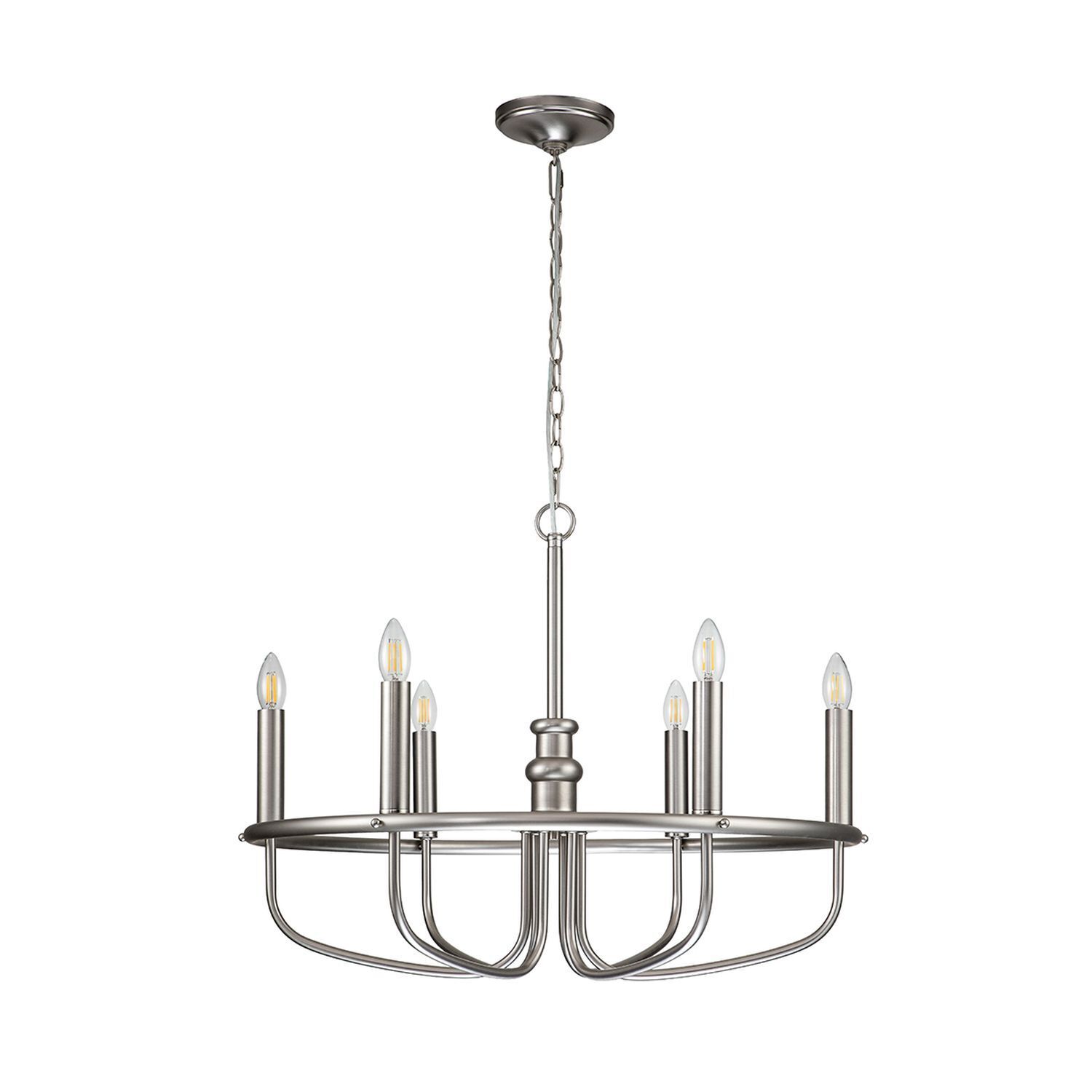 Kronleuchter Metall B: 73 cm H: max. 192,2 cm E14 VIGO Chandelier, Pendant light, Metallisch, Fünf Leuchten, Kette aufgehängt
