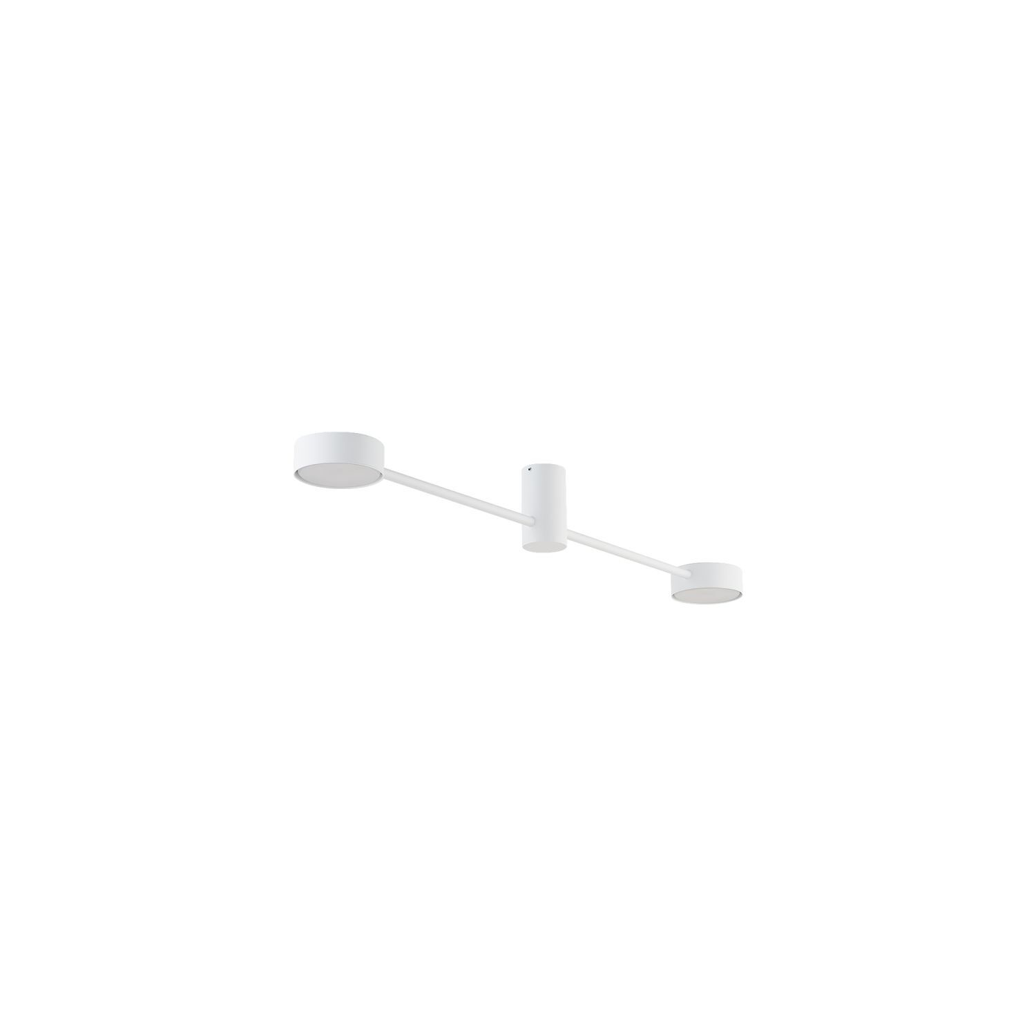Plafonnier à 2 flammes blanc GX53 métal 68 cm de long