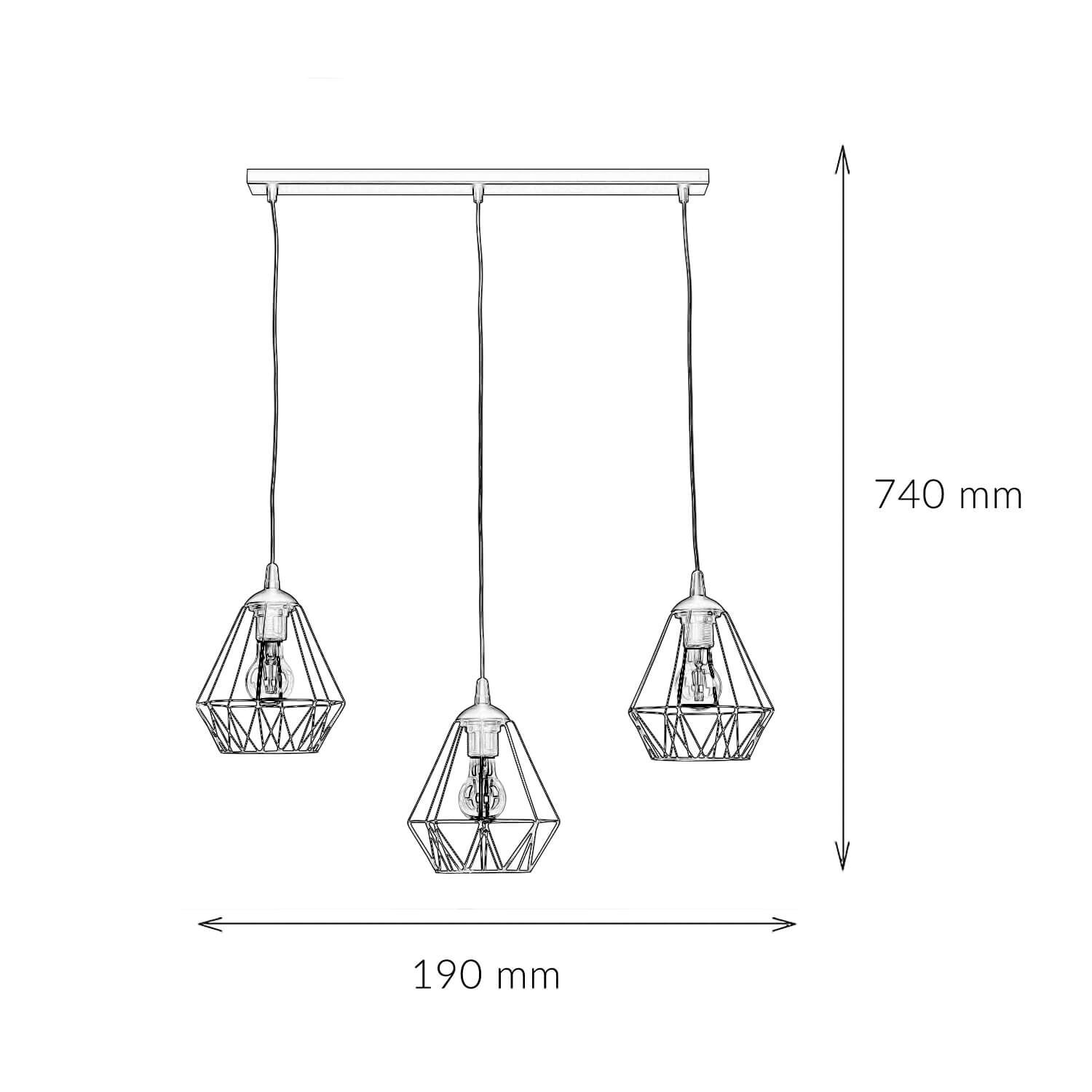 Lampe à suspendre métal noir géométrique rétro table à manger