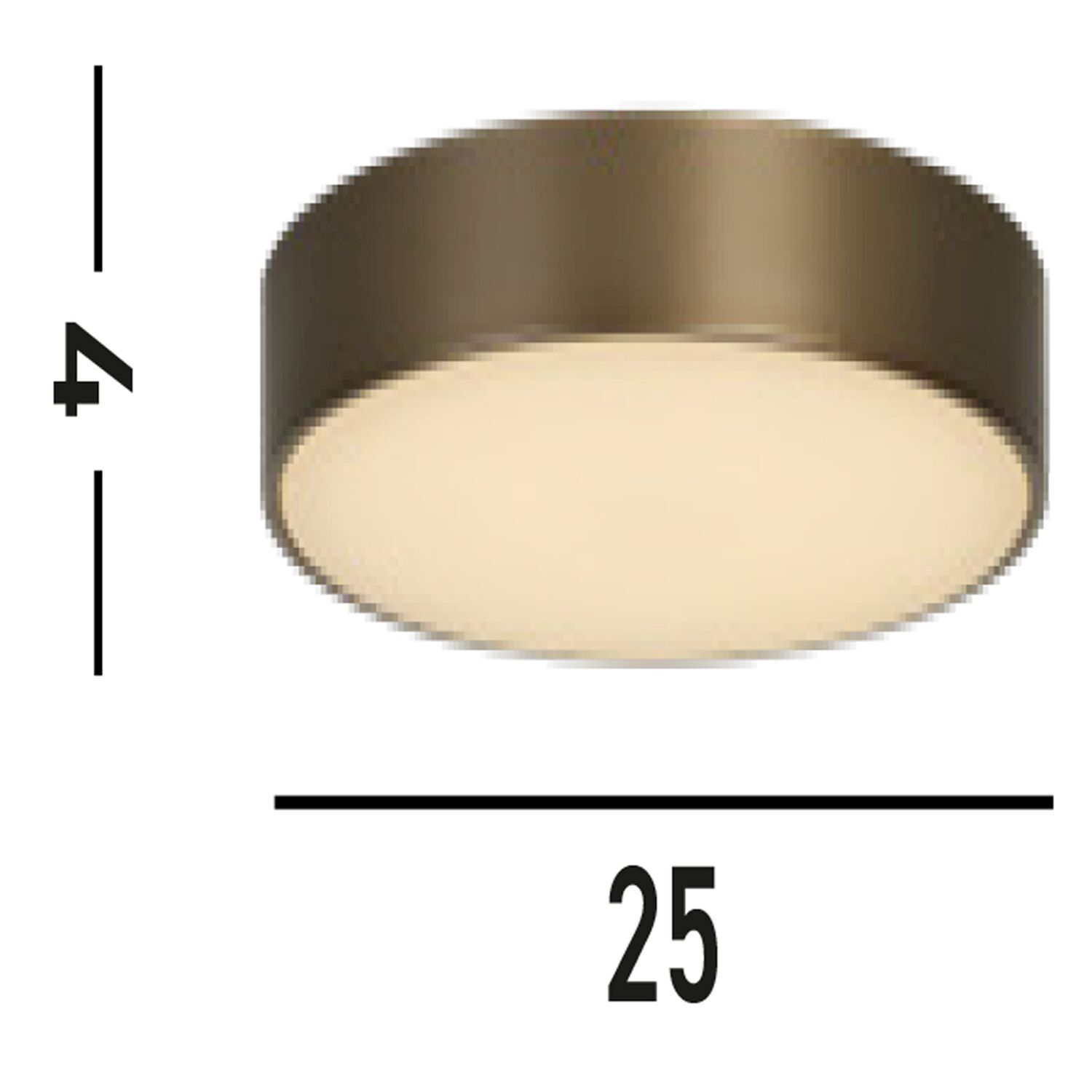 Lampe de plafonnier LED ronde en bronze métal L:25 cm 676 lm Deckenleuchte