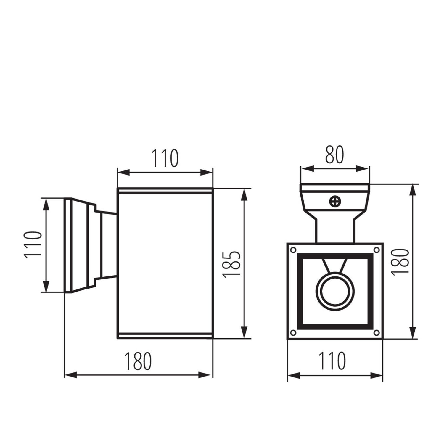 Lampe d'extérieur murale anthracite E27 aluminium verre MAIRI