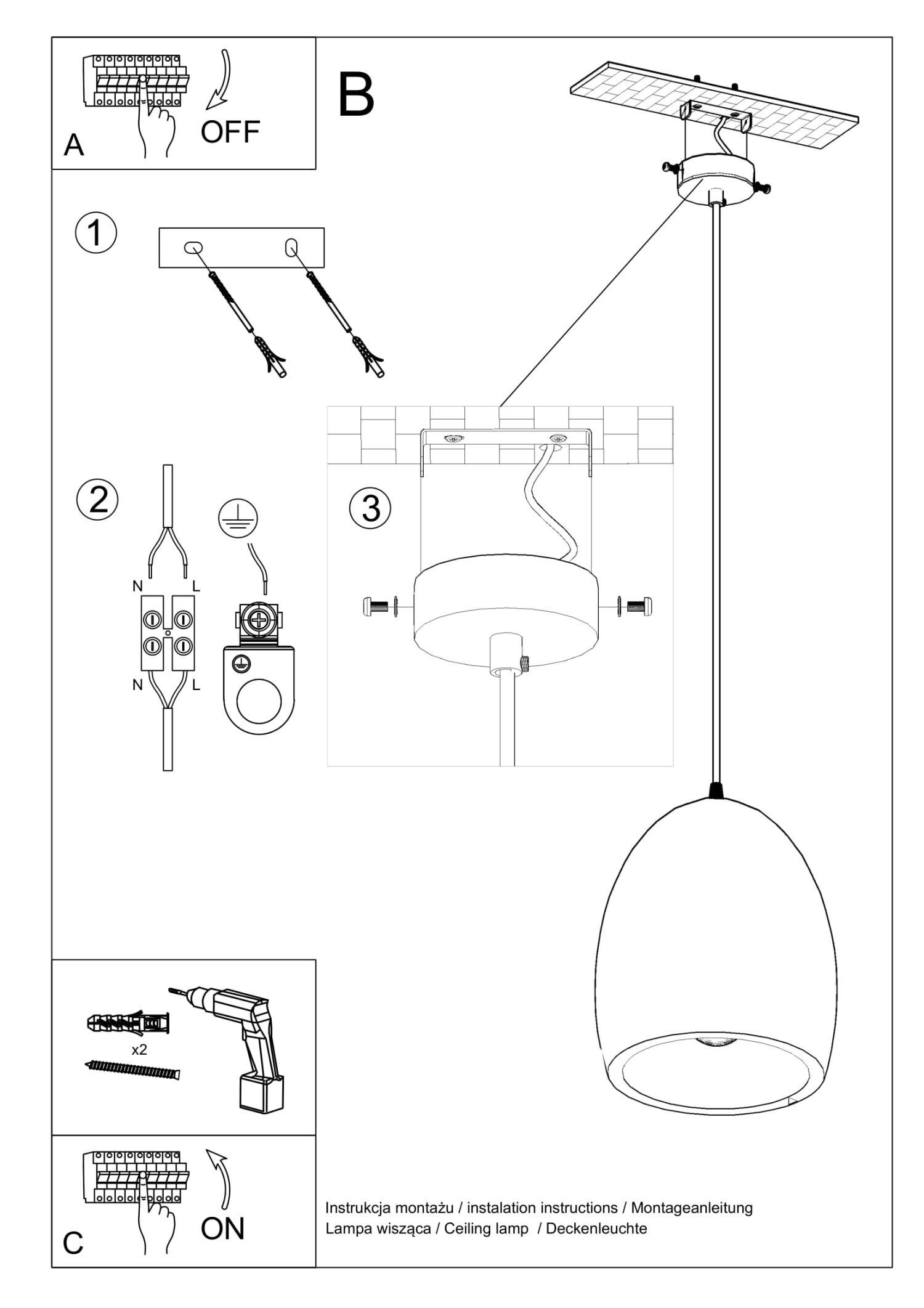 Suspension Blanc Ø 30 cm Céramique à peindre E27 TEVEL