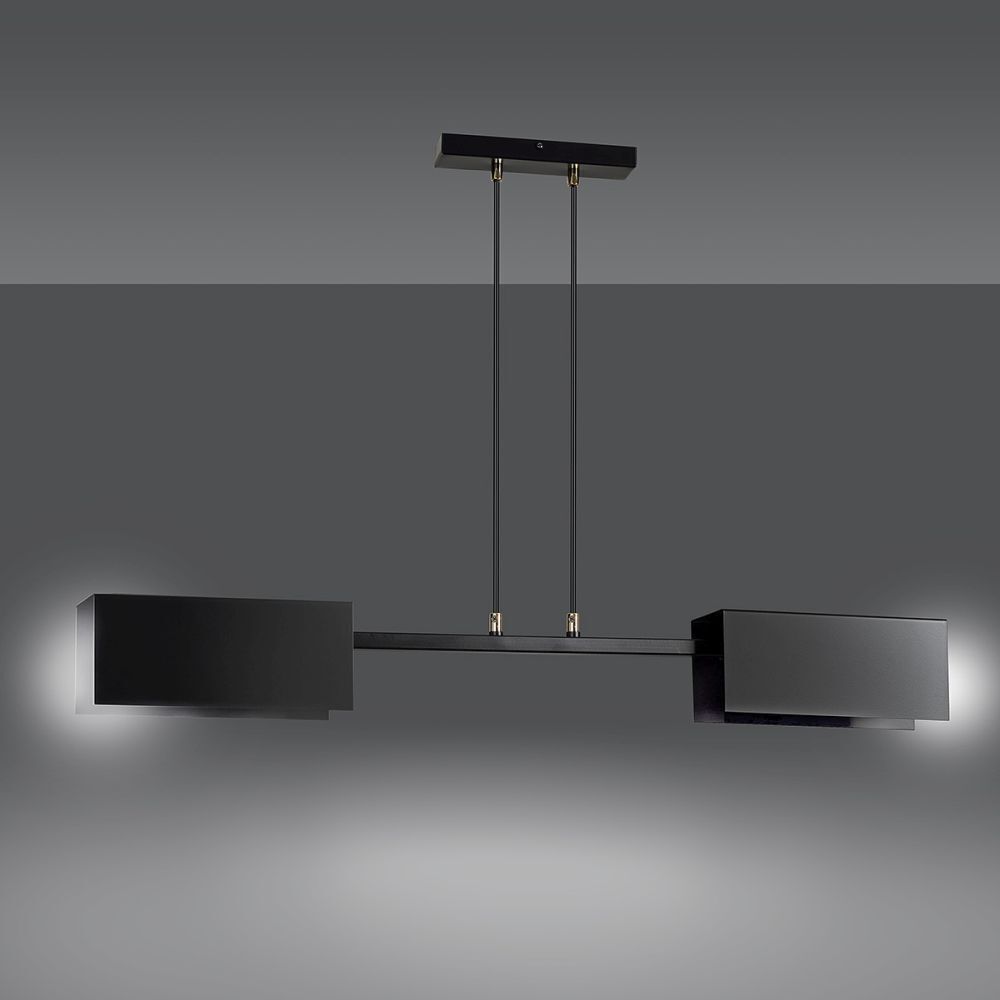 Lampe à suspendre métal noir 2x E27 réglable salle à manger