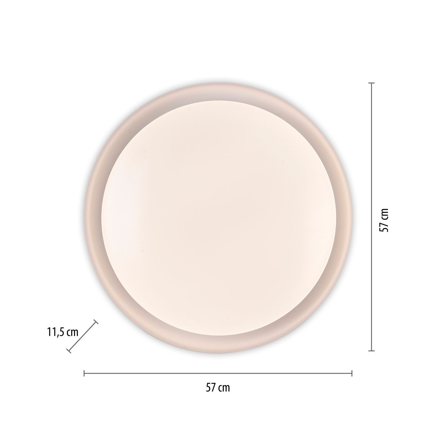 Dimmbare LED Deckenlampe Weiß Ø57 cm 3850 lm Modern Kunst, Porzellan, Töpferei, Teller, Oval