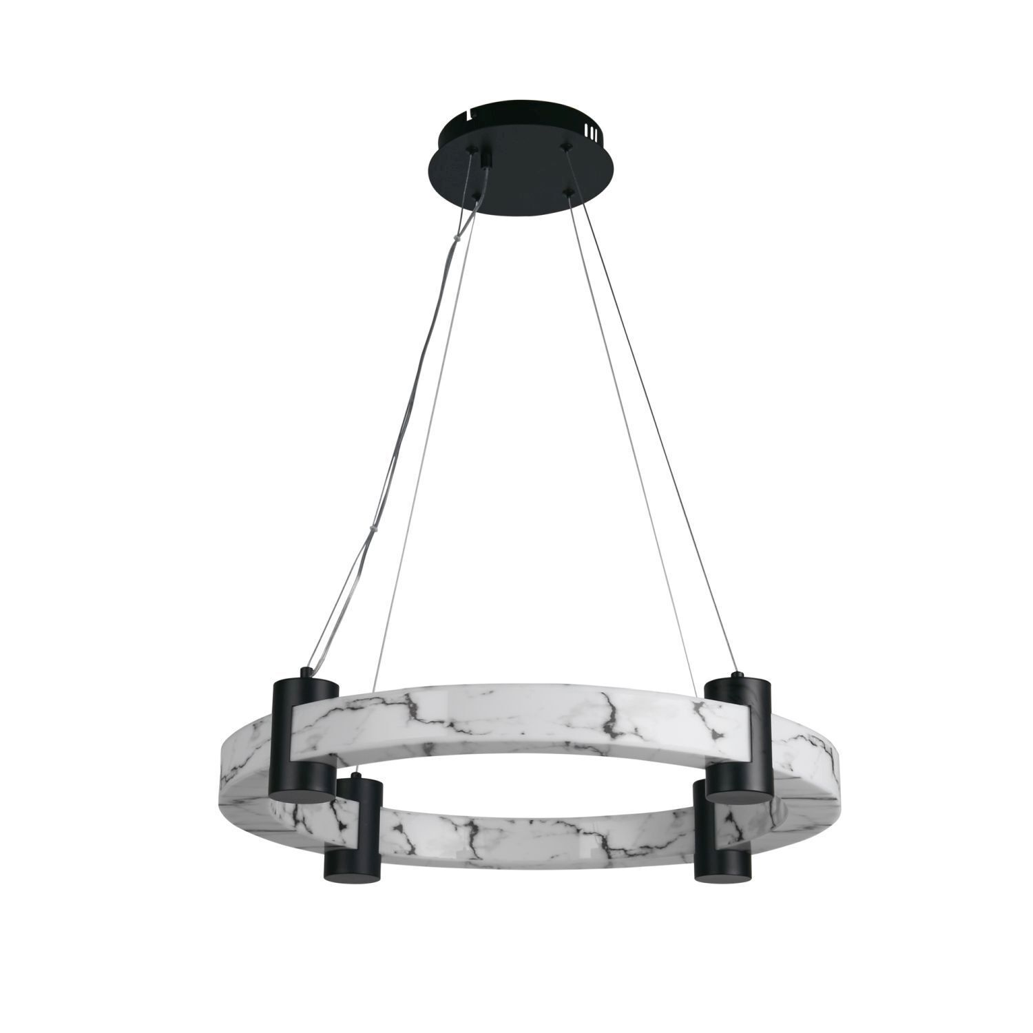 Suspension LED ronde métal résine anneau L:60,5 cm 29 W