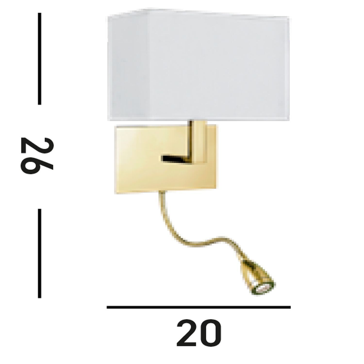 Applique murale Abat-jour anti-éblouissant H:26 cm Bras de lecture flexible Lampe, Postfach